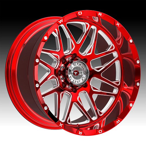 Worx Offroad Forged WF819RT Red Milled Custom Truck Wheels 1